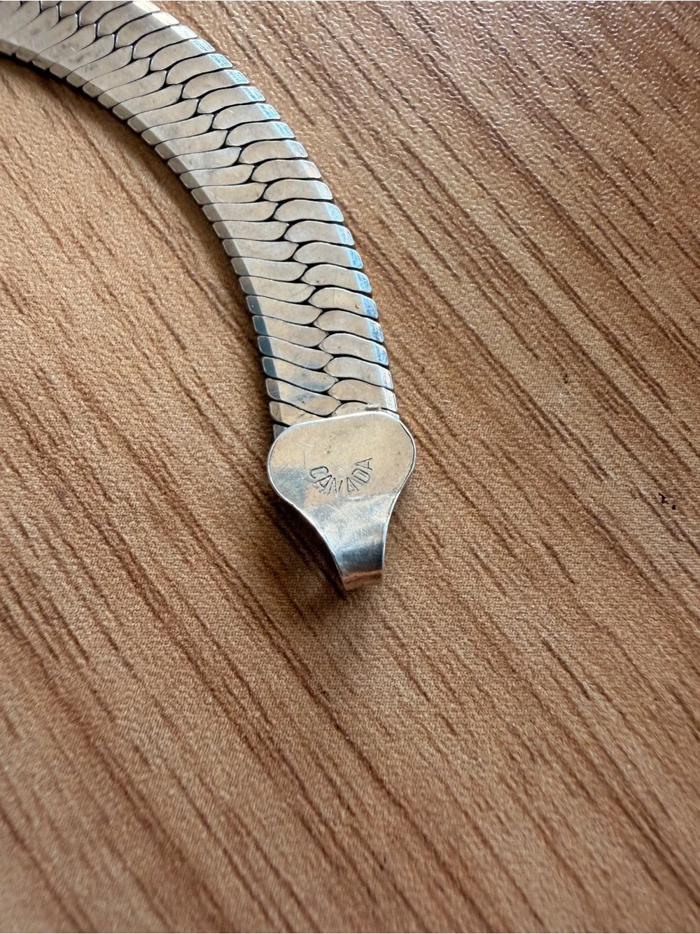 Vintage Sterling Silver Herringbone Bracelet - 7 inches